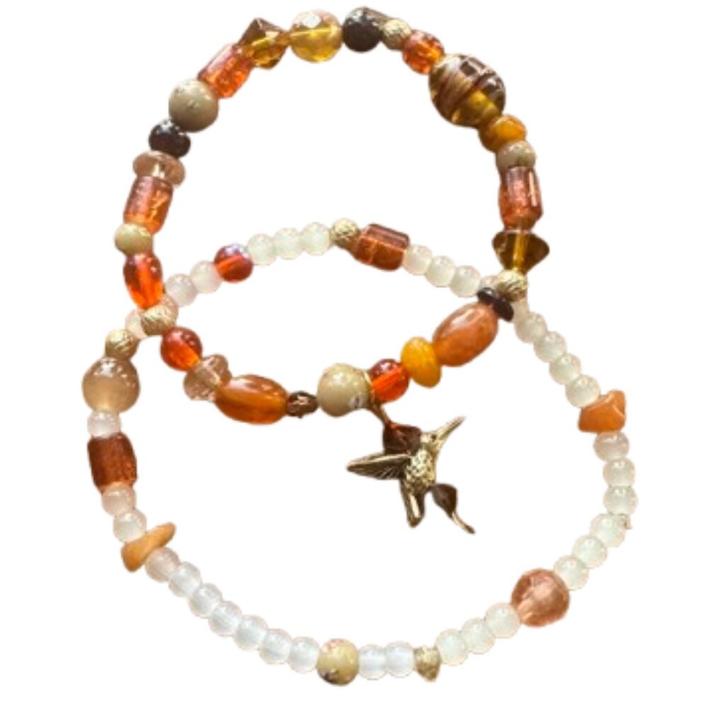 Set of two Women's Stretch Bracelets 7.5" Hummingbird NWT